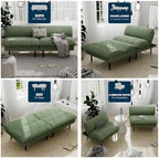 Ribilake 70" Futon Sofa Bed, 4 in 1 Multi-Function Couch Sleeper with Adjustable Backrest, Modern Convertible Futon, Recliner Small Loveseat for Living Room, Dorm, Green