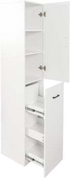 Kitchen Pantry Tall Freestanding Cabinet with 1 Door and 3-Tier Multi-Functional Pull-Out Storage Shelf for Kitchen, Dining Room, Living Room