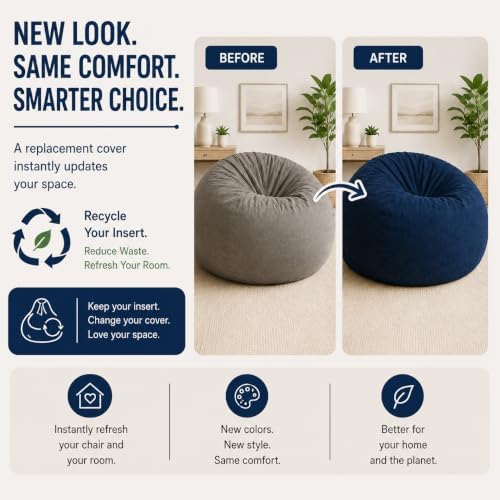 ULTIMATE SACK | 4 Ft Bean Bag Chair Replacement Cover Only | Teal Suede | Removable Washable Cover only