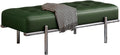 Modern Bed End Stool Shoe-Changing Bench Stainless Steel Long Leather Minimalist Bedside Entryway(Green,Small)