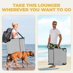 Yaheetech 26.4" Tanning Chair with Face Hole, 5-Position Adjustable, Gray | 600D Texteline fabric, 300 lb capacity, foldable tanning chair w/ face hole for outdoor beach patio lawn face-down sunbathing