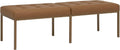 Studio Designs Home Camber Modern Dining Room 60" with Chrome Legs and Tufted Faux Leather, Entryway or Livingroom Accent Bench, Bronze/Caramel