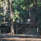 Byliable Folding Camping Table, Portable Aluminum Adjustable Height, Black | Roll-Up Camp Lightweight table with Carry Bag, 9 lb Weight, 21.7"-29.5" Height, Outdoor for Camping, Picnic and BBQ