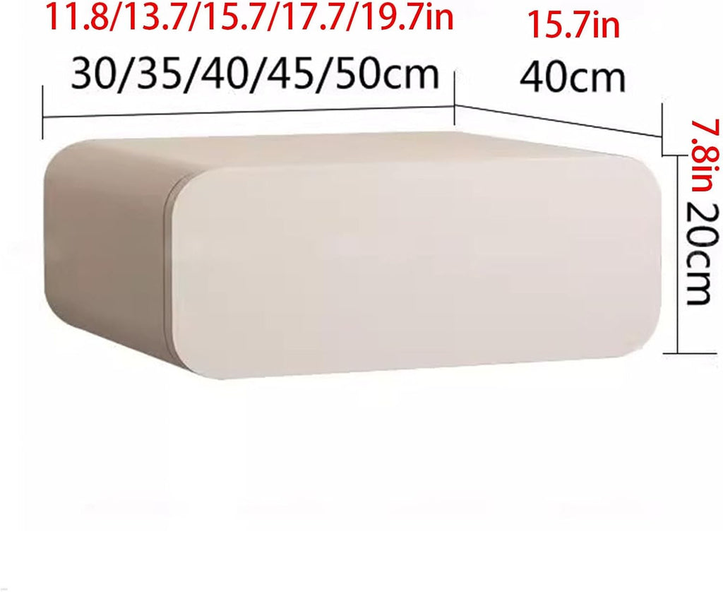 Floating Wall Mounted Night Stand with Storage Drawer, Modern Small Bed End Table for Bedroom and Small Space,Vanity Makeup Night Stands Side Table(Khaki,45cm/17.7in)