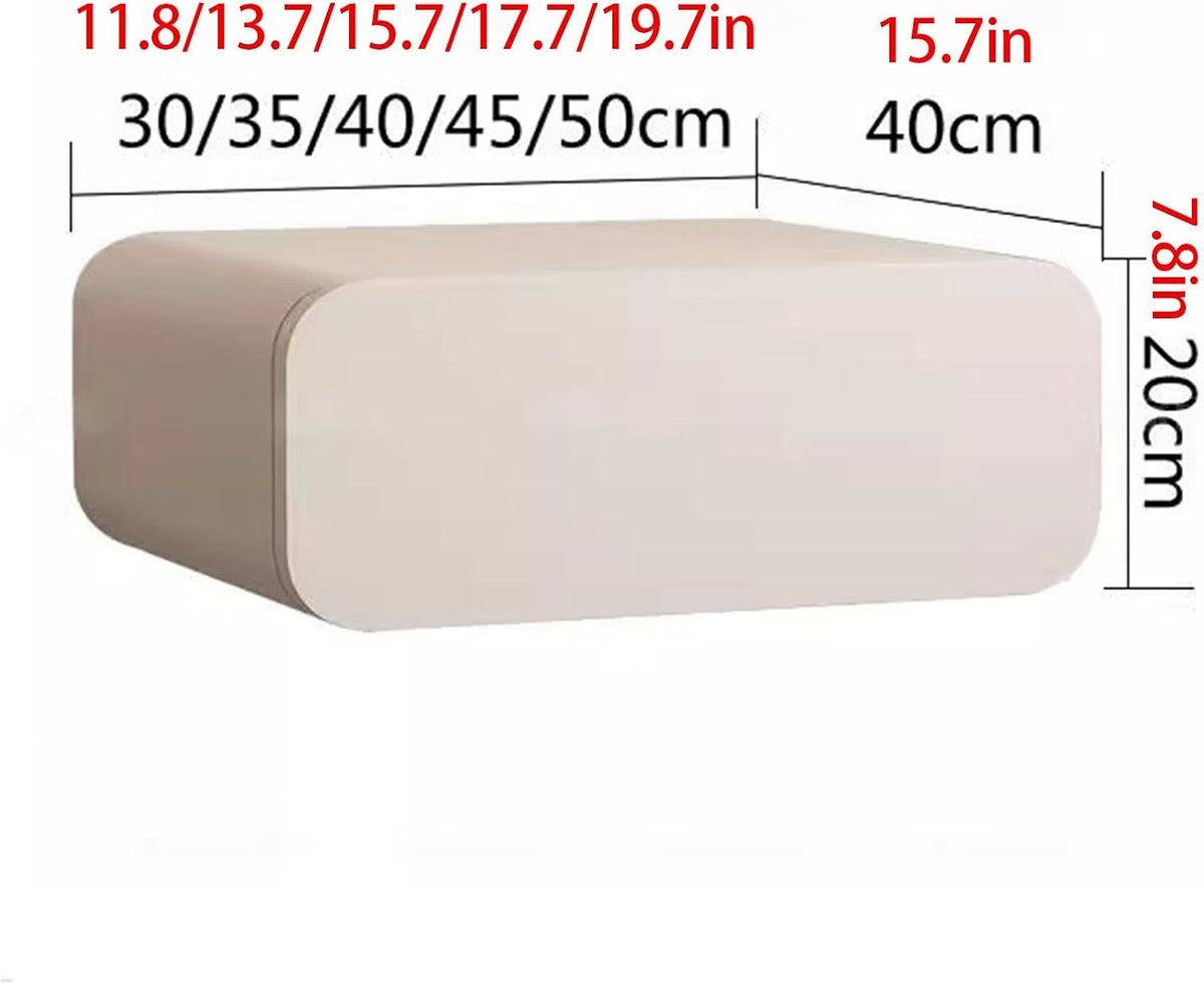 Floating Wall Mounted Night Stand with Storage Drawer, Modern Small Bed End Table for Bedroom and Small Space,Vanity Makeup Night Stands Side Table(Khaki,45cm/17.7in)
