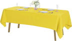 Rectangle Tablecloth 60x120 inch Washable Polyester Fabric Table Cloth for Wedding Party Dining Banquet Decoration（60x120, Yellow）