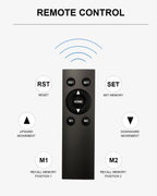 Universal Motorized TV Mount with Remote - Motorized TV Stand with Tempered Glass Base, TV Lift for Desktop and Floor