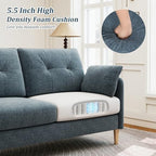 Hanherry Loveseat Sofa, 62.6" Small Couch for Living Room, Comfy Chenille Fabric Love Seat for Bedroom with Throw Pillow,Removable Cushion Cover,Couches for Small Space,Apartment,Dorm