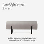 Maven Lane Juno Modern Wooden Upholstered Bench, Padded Seat for Kitchin Dining Room Table, Entryway Accent, or Window Seating in Refined Black Finish