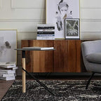 Telephone Table, End Table,Sofa Coffee Side Table,Telephone Side Table,Balcony Leisure Table(Color:Black,Size:18.1118.1118.89in)