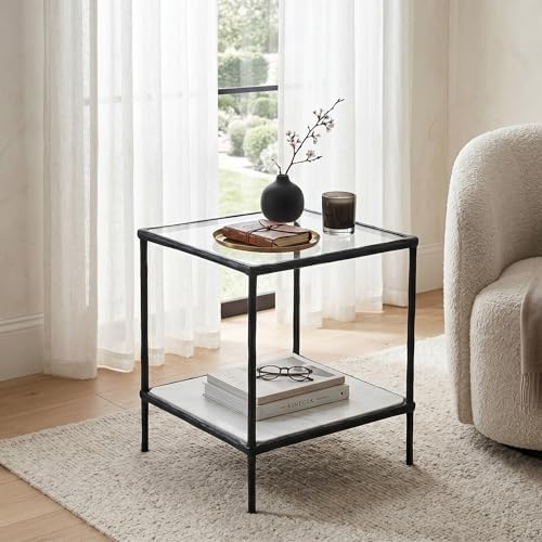 Signature Design by Ashley Modern Glass and Marble End Table, Ryandale
