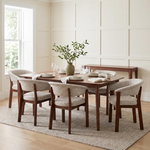 COLAMY Fully Assembled Upholstered Dining Chair Set of 4,Solid Red Oak Wood Kitchen Side Chair, No Assembly Required Modern Farmhouse Dining Room Accent Seating, Single Pack,4 Boxes