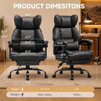 GTPLAYER Big&Tall Ergonomic Gaming Chair, Wide Spring Seat, Linkage Armrest,Black