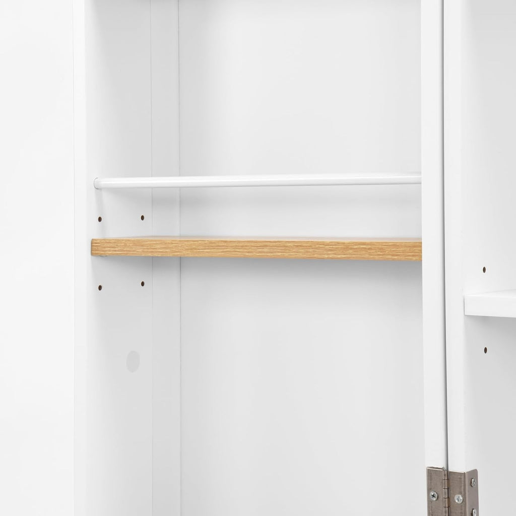 29.9x15.74x71.65Inches White Kitchen Pantry Cabinet, Freestanding Storage Cabinet with Doors & 3 Adjustable Shelves, Buffet Cupboards Sideboard for Kitchen Living Room Dining Room