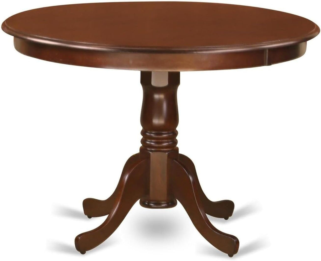 HomeStock 5 Piece Dinette Set for 4 Includes a Round Dining Table with Pedestal and 4 Dining Room Chairs, 42x42 Inch,Mahogany
