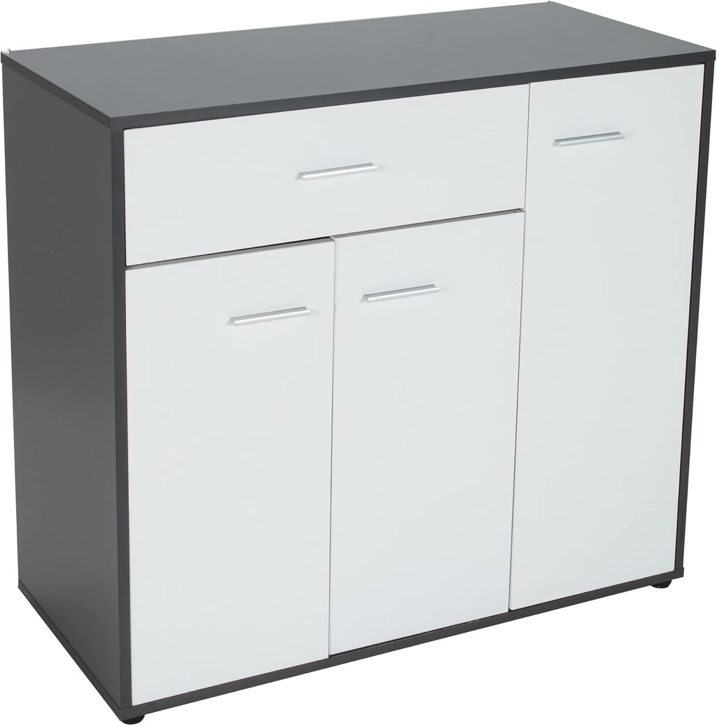 LOKO Buffet Cabinet with Storage, Multifunctional Kitchen Storage Cabinet with Adjustable Shelf & Anti-toppling Devices, Sideboard Side Table in Modern Style, 35 x 16 x 31.5 inches