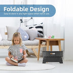 Folding Step Stool Step Stool Holds Up to 300 lb Plastic Foldable Step Stools Non Slip with Carry Handle Collapsible Stool for Kitchen, Bathroom or Bedroom