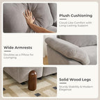 SITJOY Cloud Couch Sectional, 6 Seater V-Shaped, Chenille in Light Gray | Detachable and Washable Cover, Sectional Sofas for Living Room, Deep Seat Wide Couch with Chaise, Storage Ottoman