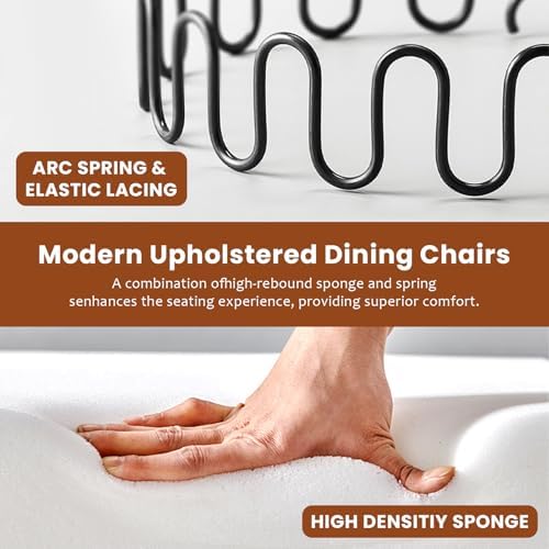 Velvet Upholstered Dining Chairs Set of 4, Modern Mid-Century Kitchen Chairs with High Back, Nailhead Trim and Solid Wood Legs,Metal Pulling Ring for Dining Room Living Room,Black