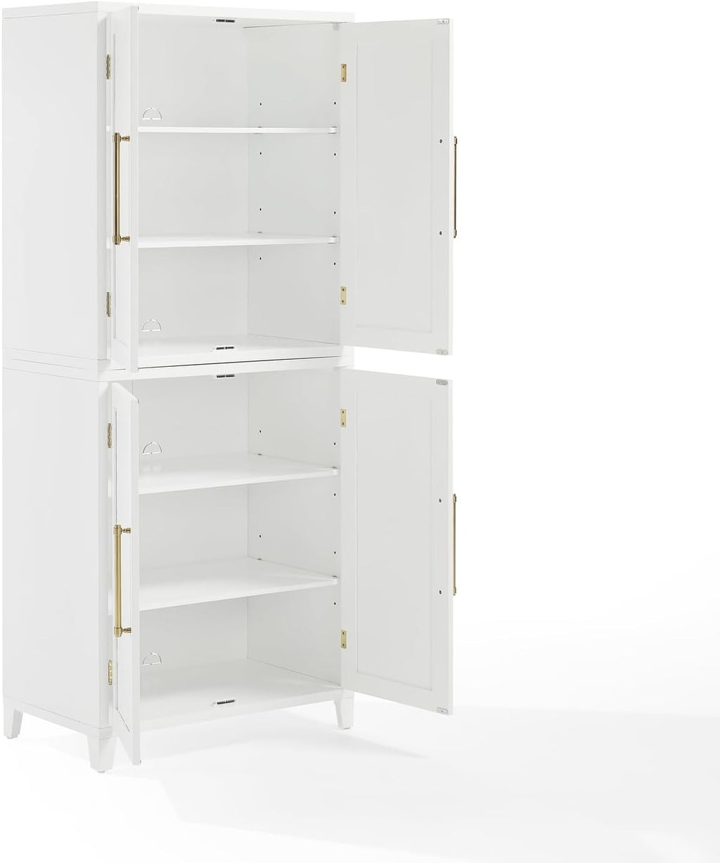 Maykoosh French Fabulous Roarke Kitchen Pantry Storage Cabinet - 15.75" D x 30" W x 70.63" H, Adjustable Shelf, Floor Mountable, Engineered Wood Finish