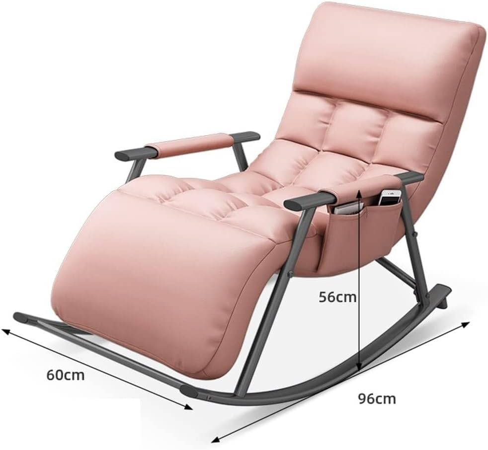 Bedroom Rocking Chair Comfy Chair Ergonomic Design Chair Lounge Chair Recliner for Sunroom Office Lazy Chair Modern Chair,Pink,One Size