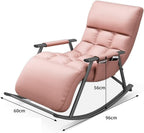 Bedroom Rocking Chair Comfy Chair Ergonomic Design Chair Lounge Chair Recliner for Sunroom Office Lazy Chair Modern Chair,Pink,One Size