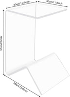 Acrylic C-Shaped Sofa End Table, Acrylic Clear Couch Side Table Modern Tray Snack Table Nightstand Portable Beside Table for Living Room Couch Bedroom