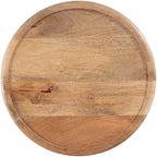 MAKLAINE Transitional Wood Hand Carved Side Table in Natural