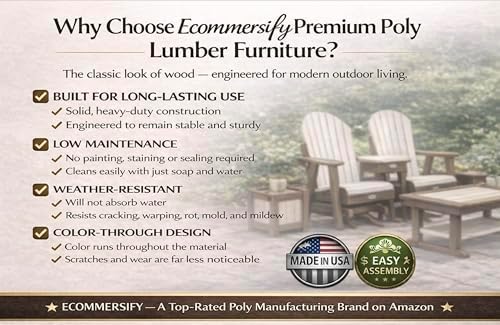 5 FT Purple Amish-Made Porch Glider – 1000 lb Heavy-Duty Poly Lumber wood Roll Back Glider – USA Crafted HDPE Outdoor Seating Furniture - Stainless Steel Hardware – Smooth, Quiet Glide - CupHolders