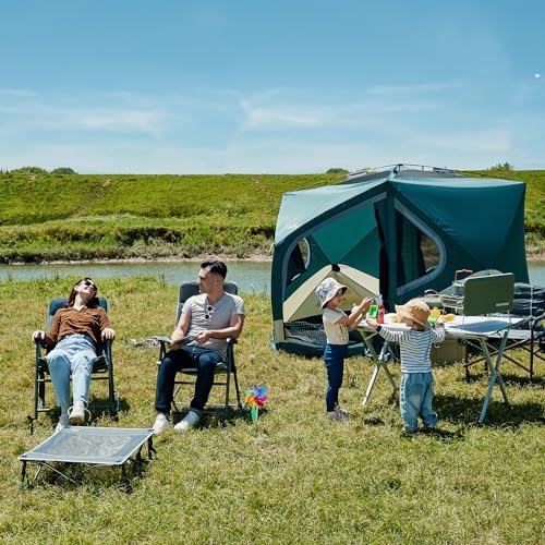 Timber Ridge 3-Level Adjustable Rocking Camping Chair, Ergonomic Padded High Back, Supports 300 LBS, Stable Anti-Tip Rocker, Hard Armrests for Easy Standing, Portable for Patio, Lawn & Tailgating