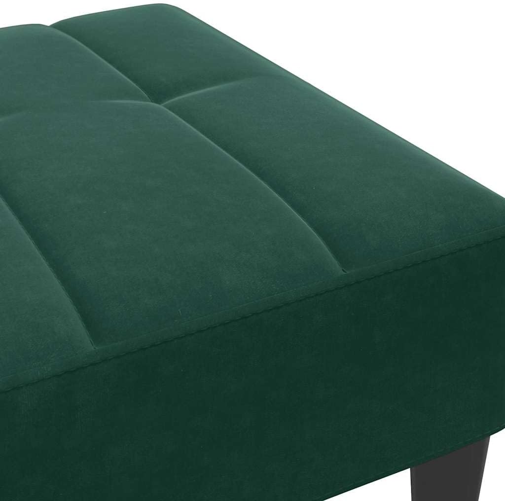 Velvet Footstool Dark Green 30.3x21.7x12.2 Inches, Stable Plywood Frame Footrest for Sofa or Recliner, Cozy and Compact Stool for Living Room