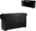 54.3 Inch Sideboard Buffet Cabinet with Storage 4 Doors 1 Drawer Melamine MDF Kitchen Storage Cabinet with Adjustable Shelves for Dining Room Living Room