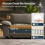 HERA'S HOUSE 158" Oversized Modular Sectional U Shaped Sofa,Chenille Ash | 6-Seater Living Room Couches, Wider Armrest and Deep Seat, Comfy Cloud Couch with Ottoman, Light Gray