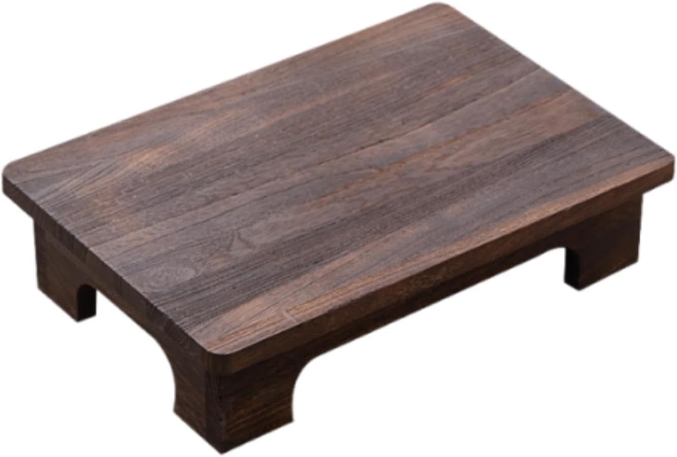 Low Wooden Tea Table, Elegant, Stable, Minimalist Stool, Lightweight Floor Table, Compact for The Windowsill in The Room, Brown, 40x28x10cm