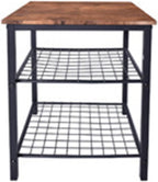 Wrought Iron Bedside Table with 3 Tier Open Storage Shelf Sofa Side Table, Portable Metal e Phone Table Easy to Install Suitable for Office Living Room Bedroom (Black)
