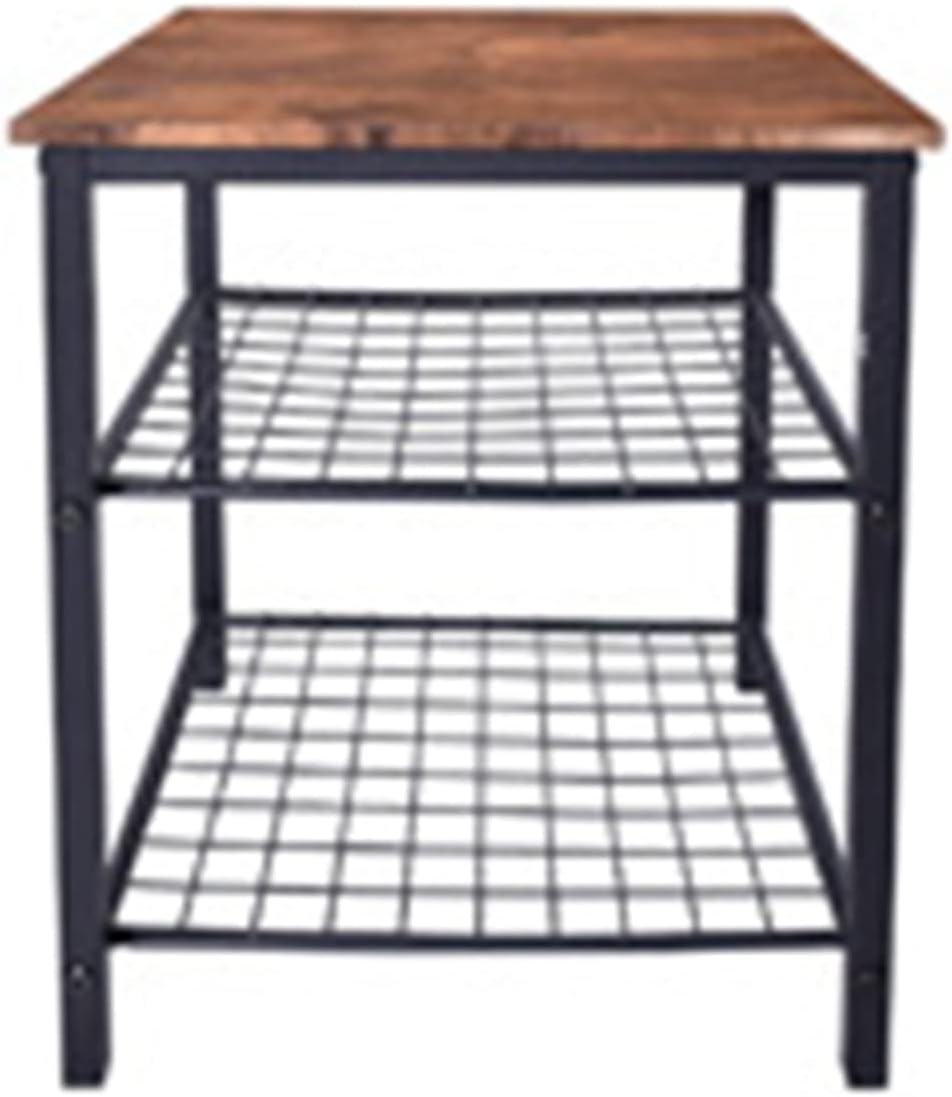 Wrought Iron Bedside Table with 3 Tier Open Storage Shelf Sofa Side Table, Portable Metal e Phone Table Easy to Install Suitable for Office Living Room Bedroom (Black)