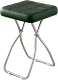 18 Inch Folding Stool, Portable Cushioned Padded Indoor Counter Bar Stools, Metal Frame, 330lbs Capacity for Makeup Room, Living Room(Green)