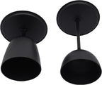 Set of 2 Round Nesting Side Tables, Modern Matte Black Metal End Tables with Raised Edge, 16.9 & 23.6 Inch Height Nightstand for Living Room, Bedroom - Easy Assembly