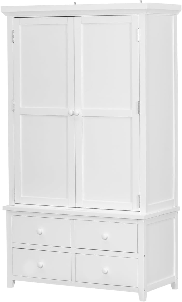roomfitters Kitchen Pantry Organizers and Storage Kitchen Cabinet, Storage Hutch with Door Spice Racks, Wine Rack, White