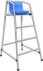 Stainless Steel Lifeguard Chair for Pool Lake and Beach Portable Outdoor Barstool with Comfortable Seat 150cm Tall Silver Ideal for Deck and Patio