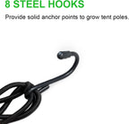 2 Pack Grow Tent Net Trellis Netting 4x4Ft Elastic Trellis Netting Includes 8 Iron Hooks Flexible Net Trellis for Grow Tents a Total of 36 Holes (Black)