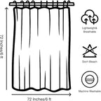 Eucalyptus Shower Curtain, Ombre Floral Leaves Plant Washable Fabric Bath Decor with 12 Hooks 72x72 inches, Black