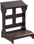Prayer Kneeler, Wooden Prayer Bench Stool with Shelf and Cushion, Padded Kneeler Shelf for Kneeling at Home, Church Prayer Bench Stool Table