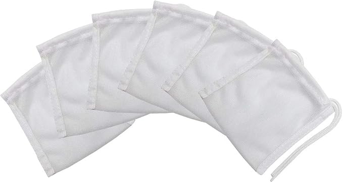 6 Pack Small Sized Filter Bags for Activated Carbon,3 by 4 inches High Flow Aquarium Mesh Media Filters Bag with Drawstrings for Fish Tank Charcoal Filter Bags