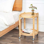 Telephone Table, Solid Wood Storage Rack,2-Tier Pallet Side Table,Outdoor & Indoor Drink Snack Coffee Table Telephone Table,2 Colors(Wood Color-16.53 * 16.53 * 21.65in