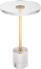 Studio 55D Callie 14" Wide Gold and Clear Acrylic Round Side Table