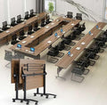 2 Pack Folding Conference Room Tables with Wheel -Modern Large Modular Conference Table,Stackable Flip Top Training Meeting Table,Space Saving,for Seminar,Office,Classroom(Walunt B,71IN,2pack)