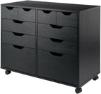 Furnifact Black Storage Cabinet, Composite Wood Pantry Organizer, Spacious 32.13-inch Width, Durable Construction, Contemporary Design for Kitchen or Closet