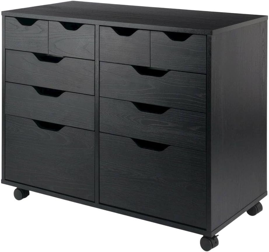 Furnifact Black Storage Cabinet, Composite Wood Pantry Organizer, Spacious 32.13-inch Width, Durable Construction, Contemporary Design for Kitchen or Closet