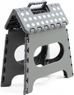 Avalon Multipurpose Folding Stool PVC Sturdy and Durable Home School Nursery Grey Small Folding Ladder (27 x 33 x 26.5cm)